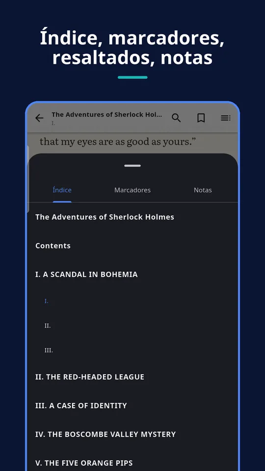 UZYTAK Reader — Índice, marcadores, resaltados, notas