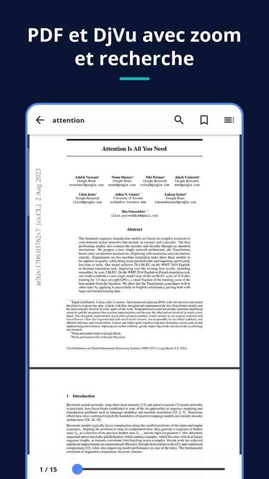 UZYTAK Reader — PDF et DjVu avec zoom et recherche