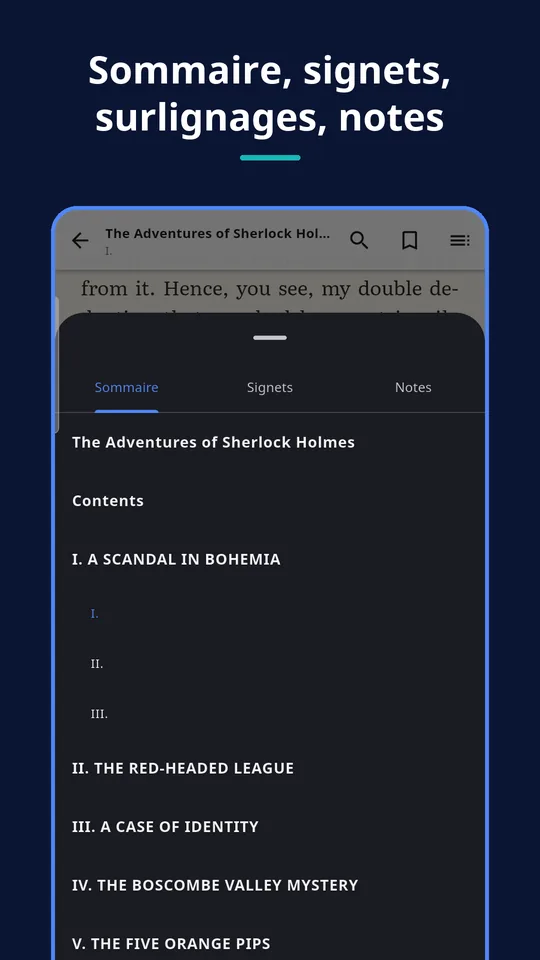 UZYTAK Reader — Sommaire, signets, surlignages, notes