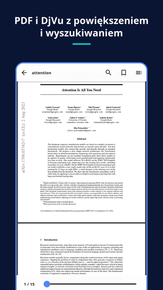 UZYTAK Czytnik — PDF i DjVu z powiększeniem i wyszukiwaniem