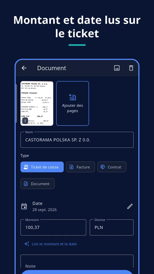 UZYTAK Scan — Ticket de caisse