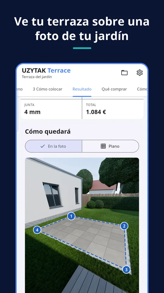 UZYTAK Terrace — Ve tu terraza sobre una foto de tu jardín