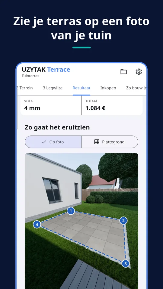 UZYTAK Terrace — Zie je terras op een foto van je tuin