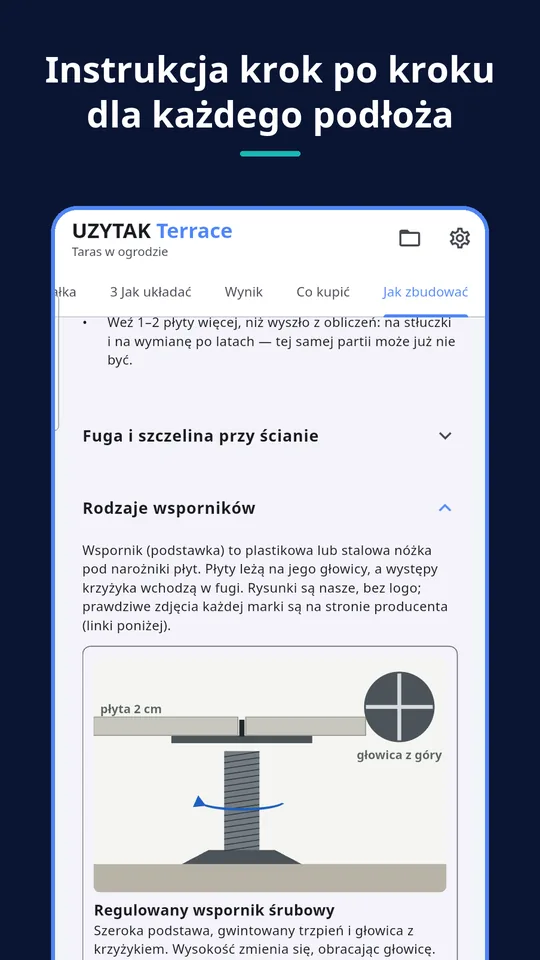 UZYTAK Terrace — Instrukcja krok po kroku dla każdego podłoża