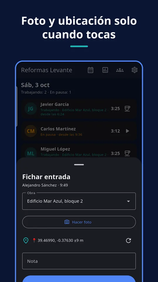 UZYTAK Time — Fichar entrada