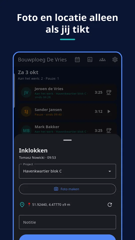 UZYTAK Time — Inklokken