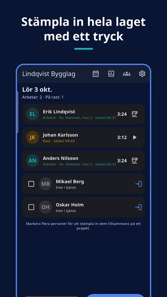 UZYTAK Time — Lagtavla