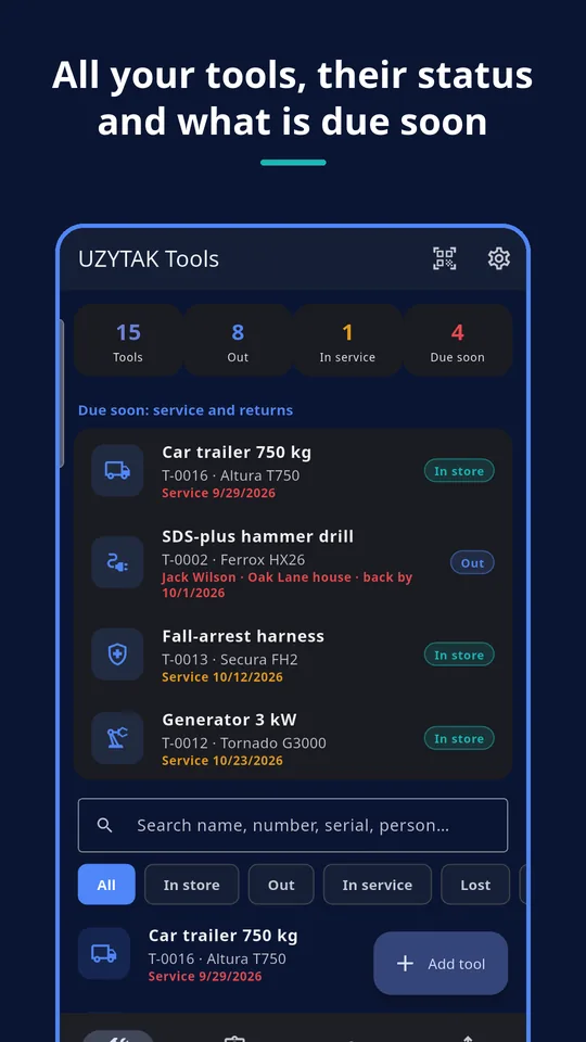 UZYTAK Tools — Tools list