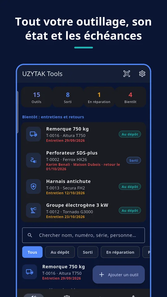 UZYTAK Tools — Liste des outils