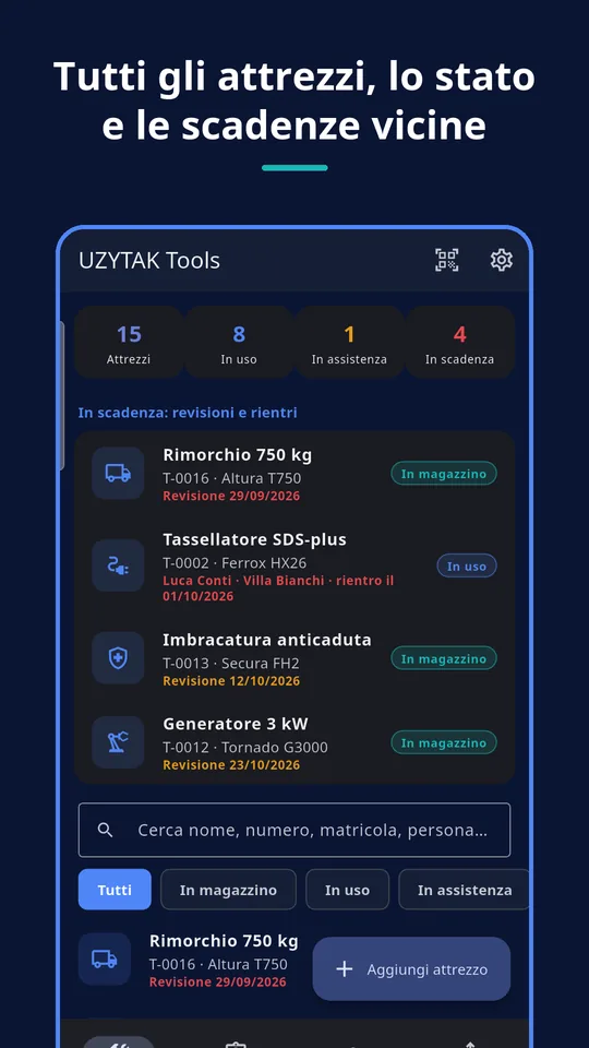 UZYTAK Tools — Elenco attrezzi