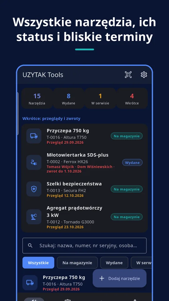 UZYTAK Tools — Lista narzędzi
