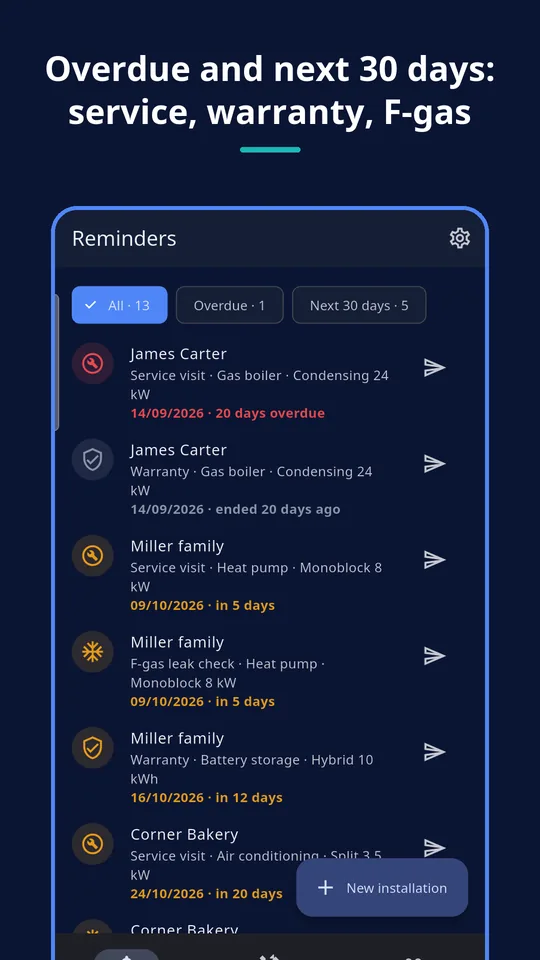 UZYTAK Warranty & Service Book — Reminders