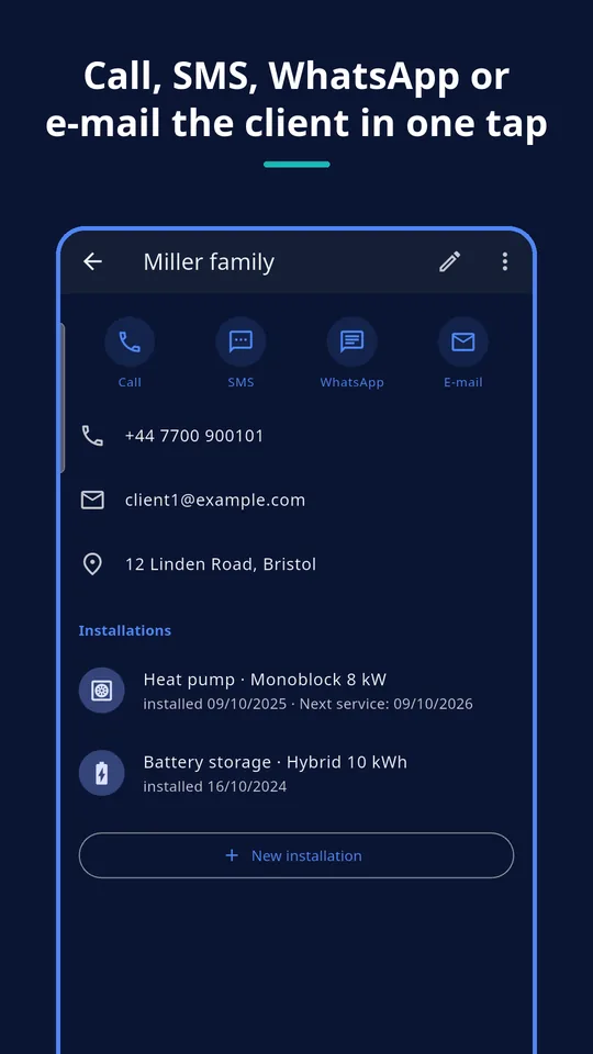 UZYTAK Warranty & Service Book — Client page