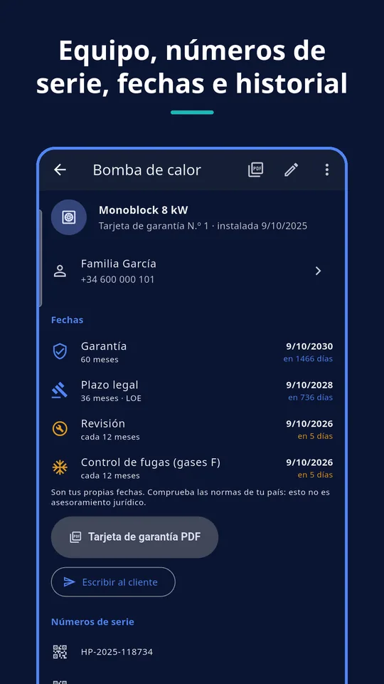 UZYTAK Warranty & Service Book — Ficha de la instalación